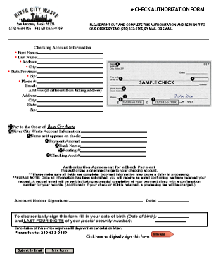 Check Authorization Form